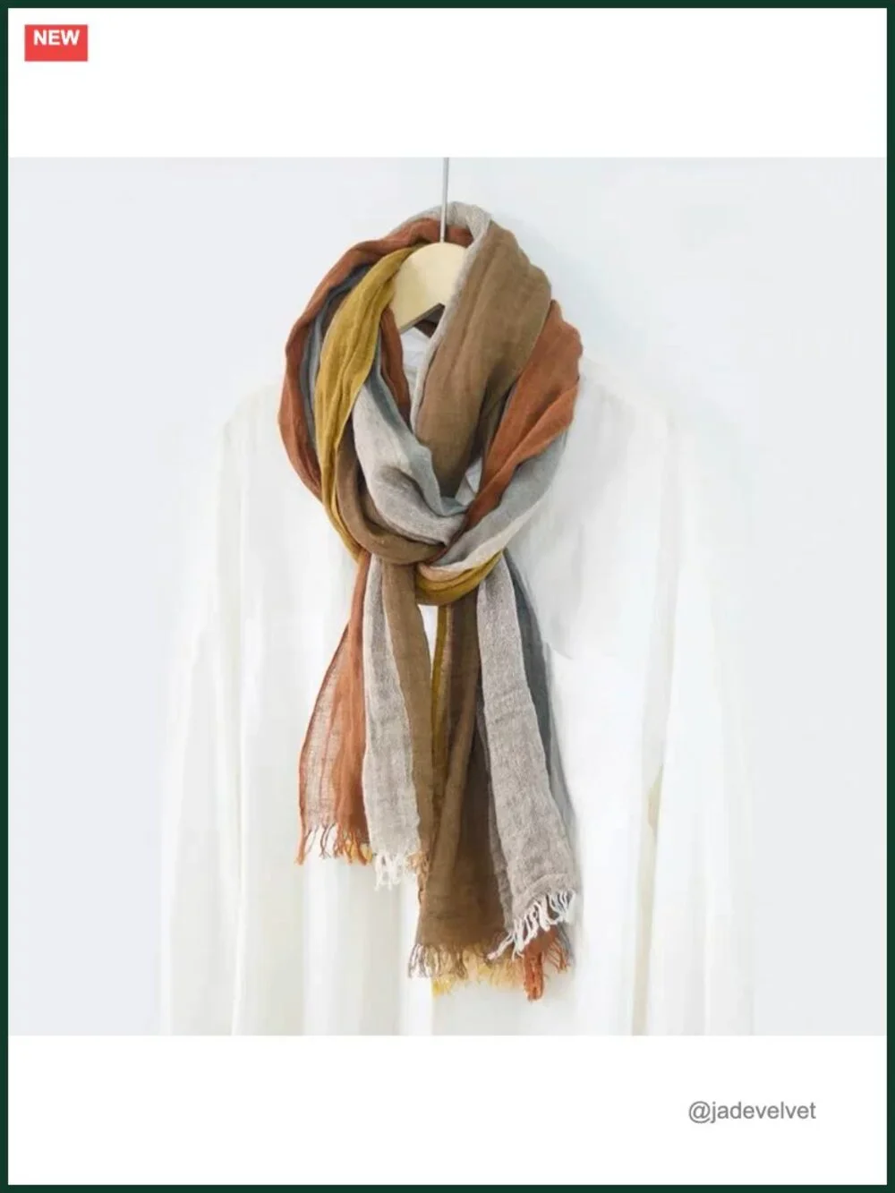 Soft Lightweight Cotton Linen Scarf Shawl Wrap Large